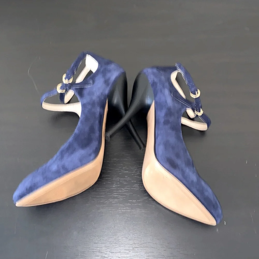 Nine West Women’s Heels Navy Blue Size 7.5 M - Picture 3 of 7
